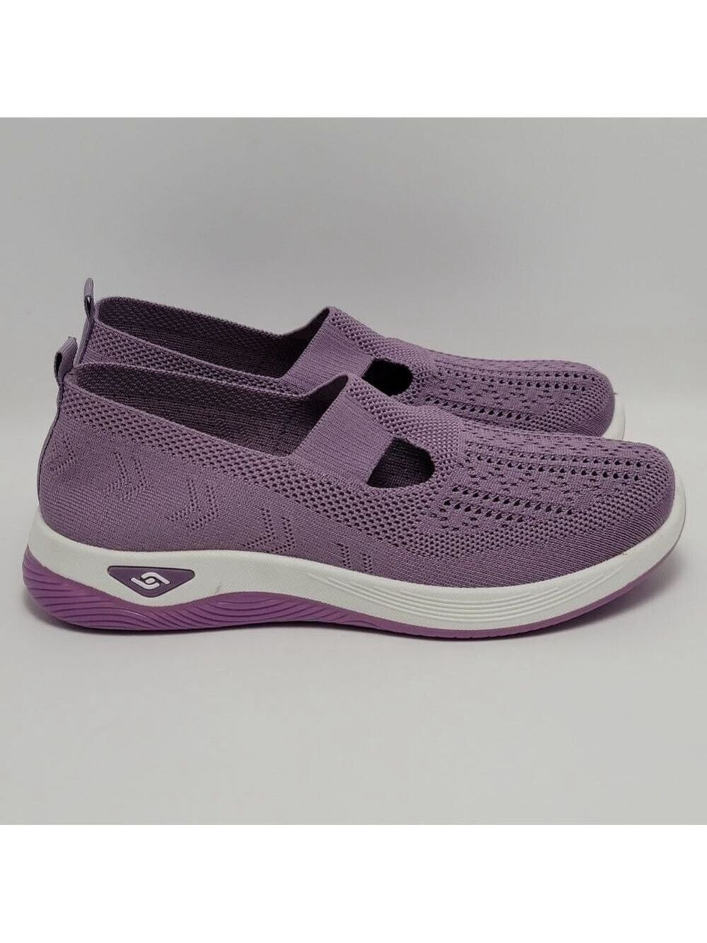Women's Purple Slip-On Memory Foam Sneakers Breathable Comfort Shoes Size 41